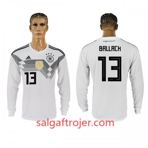 Tyskland Fodboldtrøjer Ballack 13 Hjemmebanesæt VM 2018 Langærmet Tyskland Fodboldtrøjer Ballack 13 Hjemmebanesæt VM 2018 Langærmet